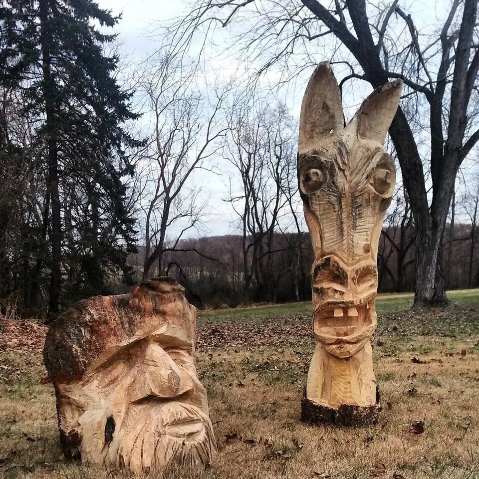 Green Man Log And Totem