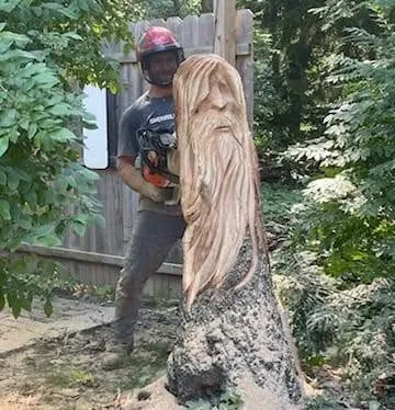 Wizard Face Stump Carving
